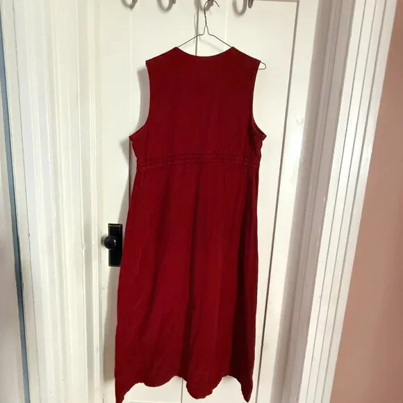 MATCH USA MAXI Brick/Rust/Red/Orange Vintage Corduroy Dress (Women's M) - Picture 4 of 5